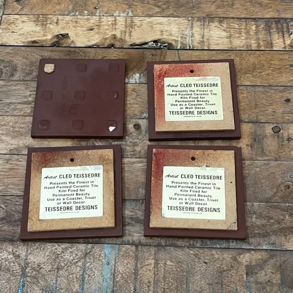 Cleo Teissedre Ceramic Tiles Set of 4 4